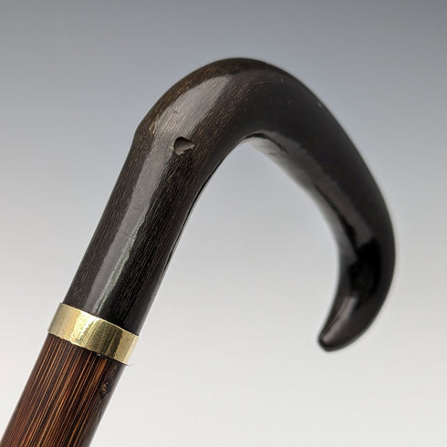 Early 20th Century British Antique Men's Cane Horn Handle 89cm